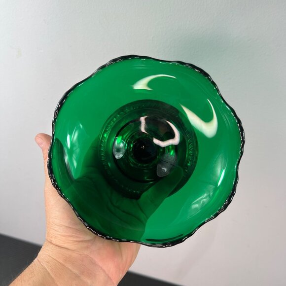 Emerald Green Sterling Silver Frank Whiting Compote Bowl Trinket Candy Dish 2074 - Picture 5 of 8